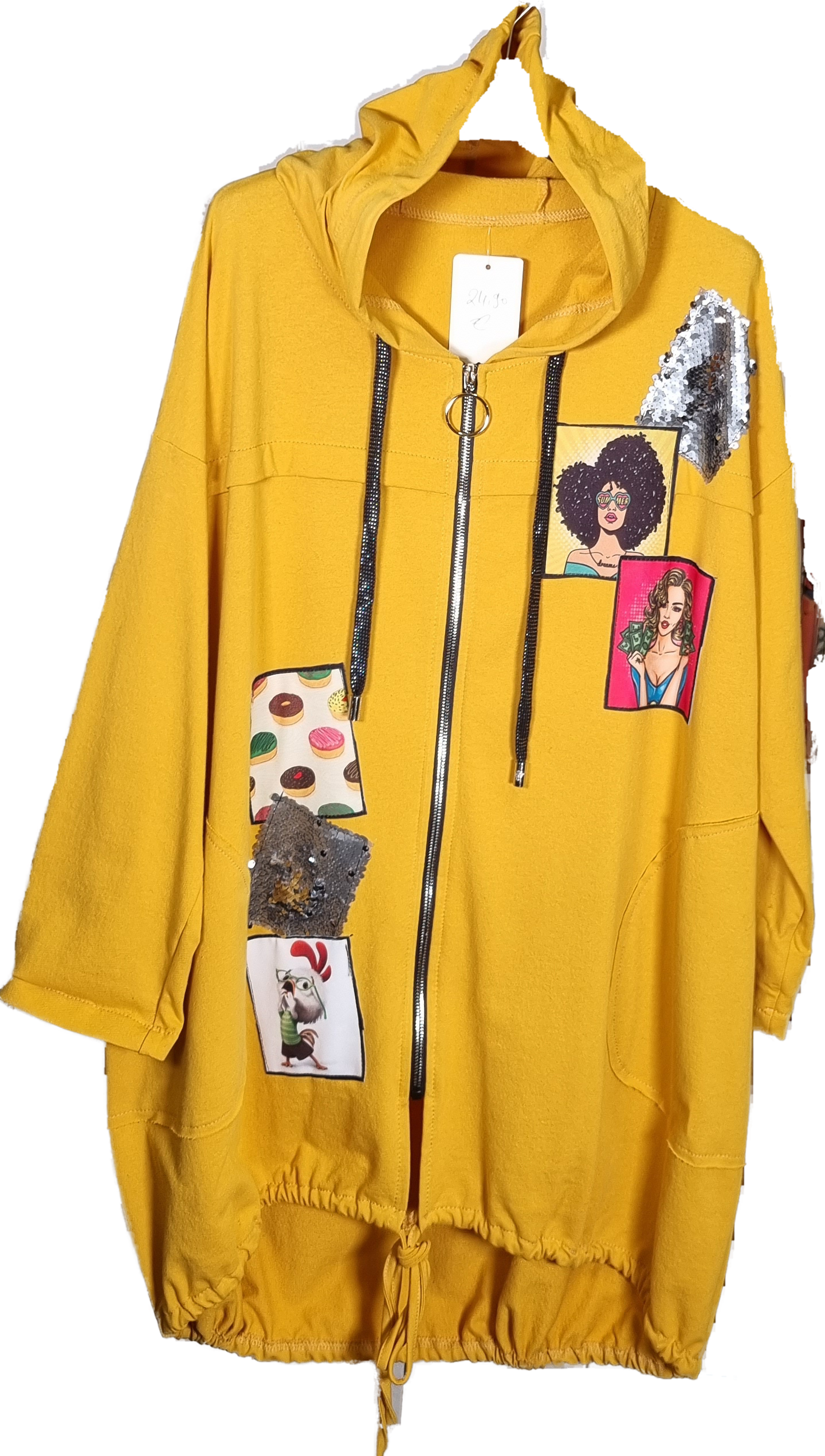 Sweatshirt -Jacke im Popart -styl